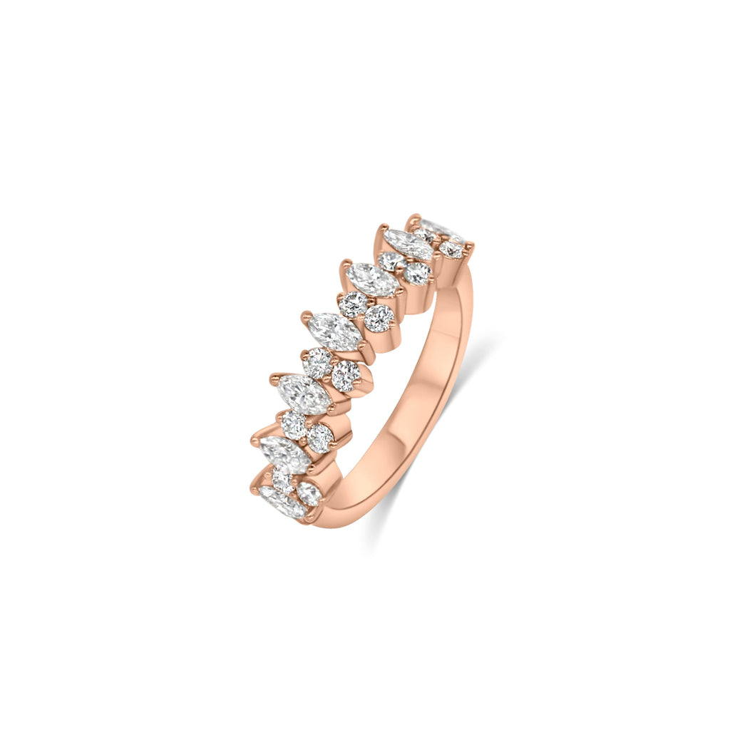 Rose Gold Marquise Diamond Band