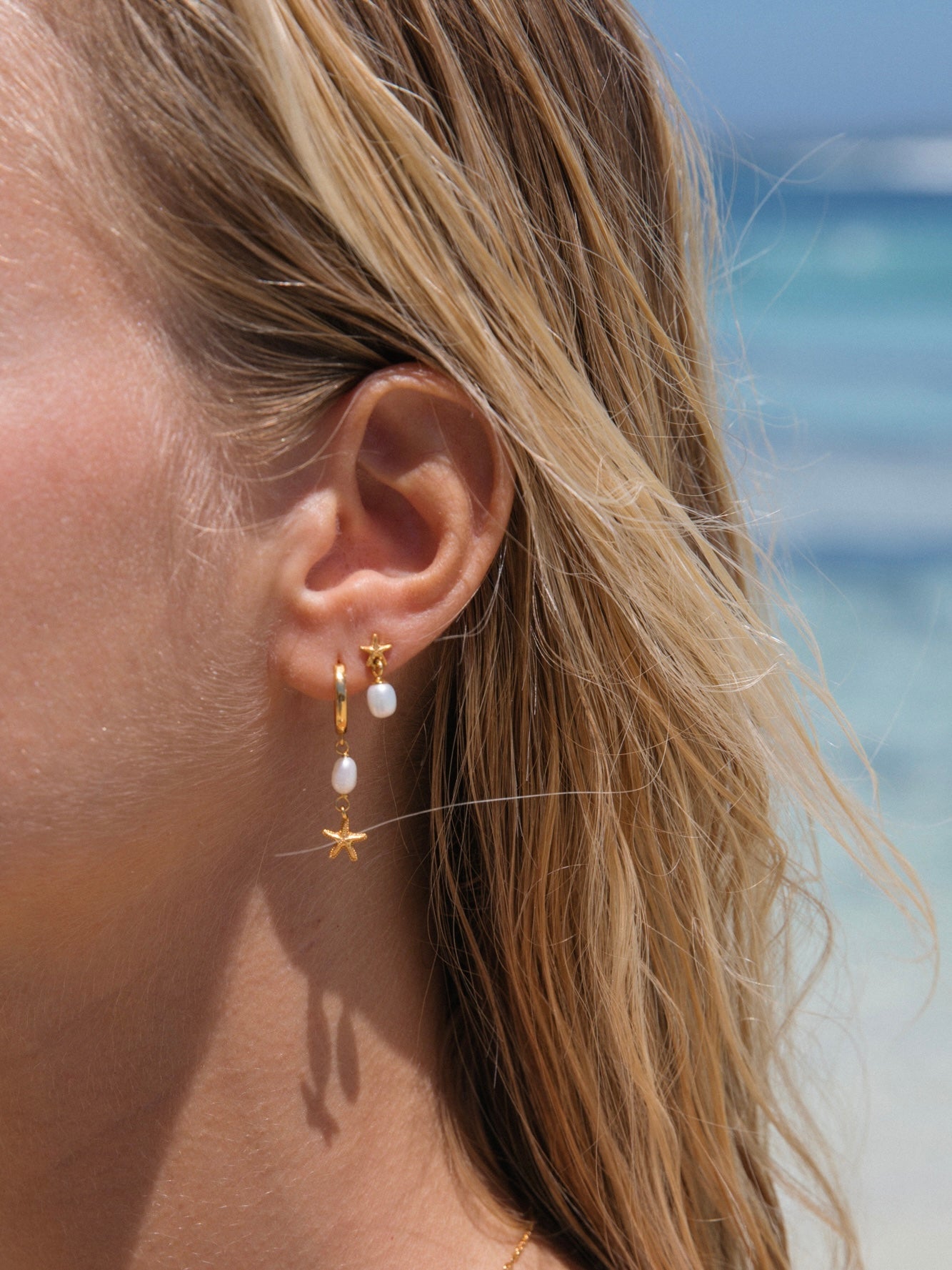 Oceane Star Earrings in 18k Gold Vermeil